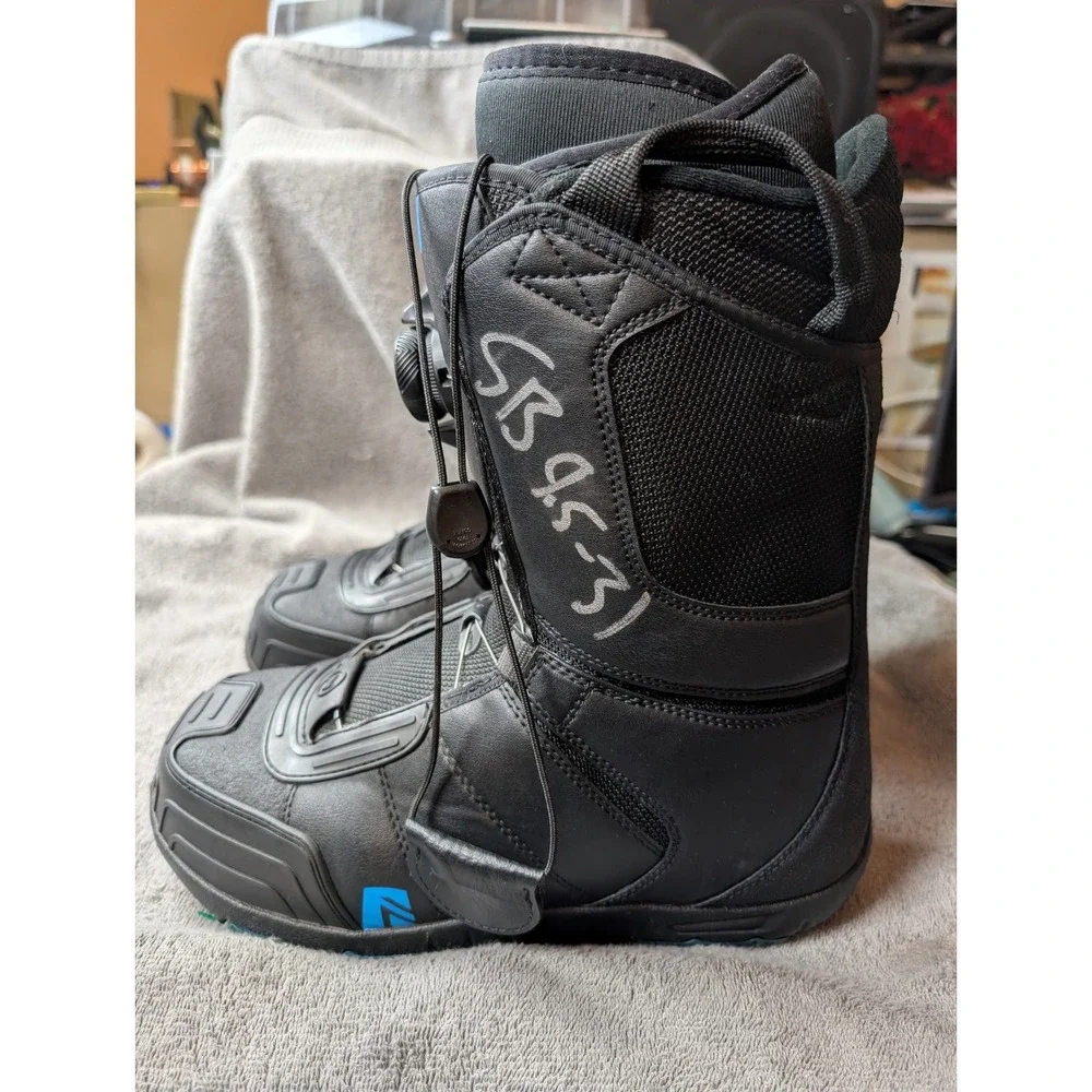 Nidecker BOA Snowboard Boots Mens 9.5 Black All Mountain Snowboarding Gear